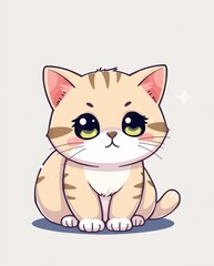 Fototapeta premium Charming Kitty Portrait: A lovable kitten with big, expressive eyes, radiating innocence and warmth, captivates with its adorable demeanor and heartwarming charm.