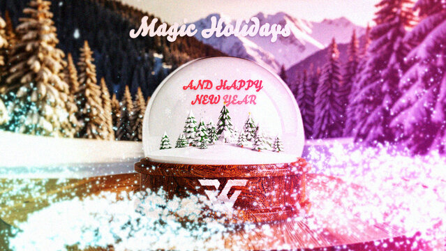 Christmas Snowglobe Greeting Logo Reveal Wide Animation