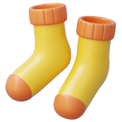 3d socks yellow body orange cap