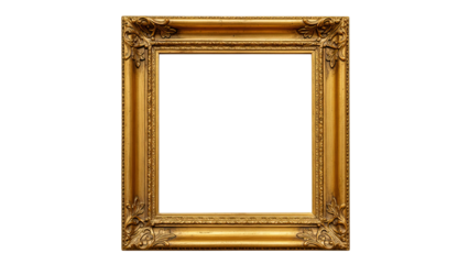 Tall gold frame with deep textured carvings and a refined classic ornamental look, featuring decorative and elegant style.