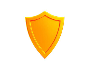 Golden shield icon with glossy finish isolated on transparent background symbolizing protection security and strength suitable for digital design web or game interface