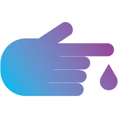 Iconic Representation of Blood Glucose Monitoring A Finger With A Drop Of Blood Descending Against A Gradient Background Illustrating Health And Medical Testing