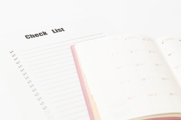 チェクリスととスケジュール帳　白バック