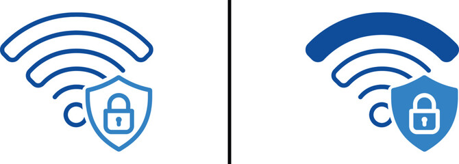 Secure Wireless Connection: A visual representation of a secure wireless connection. A shield bearing a padlock overlays the wireless signal icon, indicating a protected network.