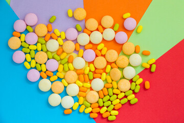 Candy on the colorful background