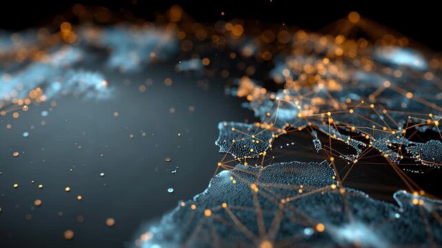 Global Digital Network: A mesmerizing visualization of the world, intricately woven with interconnected digital lines, symbolizing the modern interconnected world. 