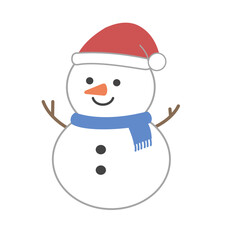 シンプルな雪だるまのイラスト　冬素材　12月　1月　かわいい　キャラクター素材