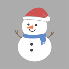 シンプルな雪だるまのイラスト　冬素材　12月　かわいい　キャラクター素材