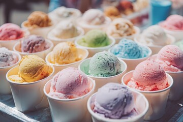 Community gathers for ice cream social fundraiser at the local park to enjoy sweet treats and raise funds for neighborhood projects and activities