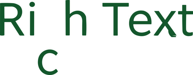 Text editing interface with green typography, cropped letters, abstract UI design, image transformation tool, modern branding concept, white background layout