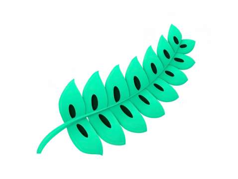 Green leaf illustration botanical design flat style isolated on transparent background nature element fresh decorative simple modern eco friendly calm and peaceful - Powered by Adobe