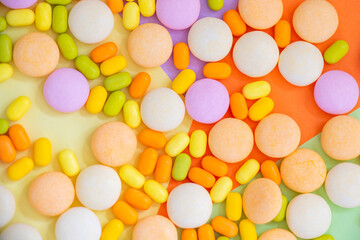 Candy on the colorful background