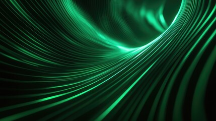 Green light flowing digital lines abstract background
