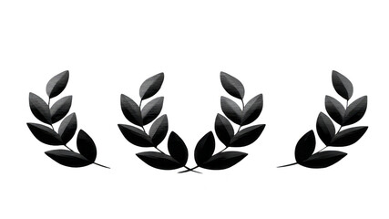 Laurel wreath black silhouette classic symbol of victory achievement and honor often used in awards certificates and emblems elegant and timeless design for decoration