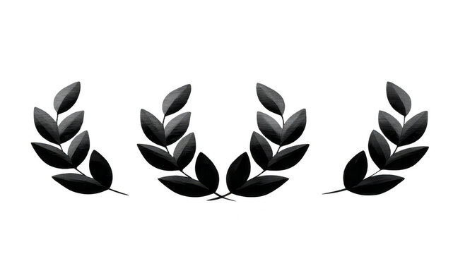 Laurel wreath black silhouette classic symbol of victory achievement and honor often used in awards certificates and emblems elegant and timeless design for decoration