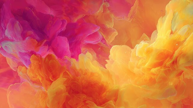 Vibrant ink dissolving in water creating abstract colors