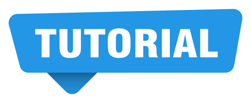 tutorial sticker. tutorial blue sign isolated on transpatent background