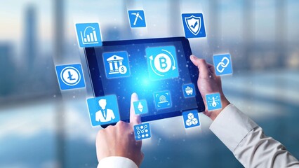 Cryptocurrency enable digital finance with decentralized defi systems. Cryptocurrency market grow...