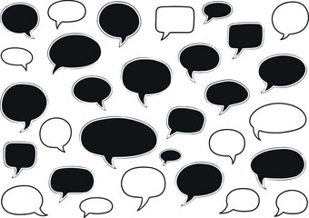 Vector Illustration of Modern Speech Bubbles, Thought Balloons, and Chat Icons Set for Communication Design