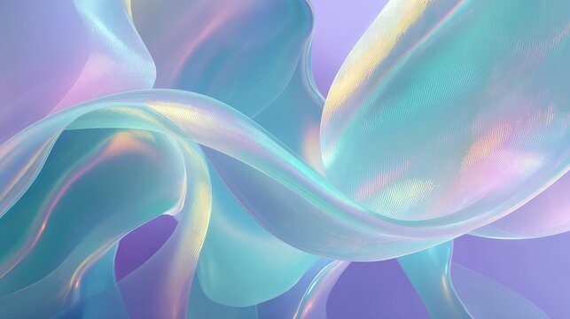 Iridescent flowing fabric creating an abstract pastel background