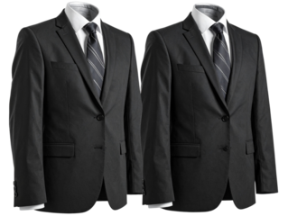 Formal Business Suit and Tie on Transparent Background Headless Professional Attire Photo