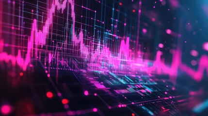 Digital stock market graph displaying financial data analysis