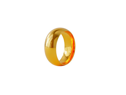 Shiny gold ring classic jewelry elegant design reflective surface isolated on transparency background luxury accessory wedding band minimal style polished finish timeless beauty