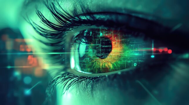 Female eye scanning digital data interface technology