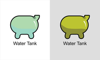 Simple water tank vector logo. The tank is filled with water.