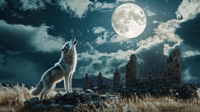 Howling Wolf Night Images – Browse 82,705 Stock Photos, Vectors