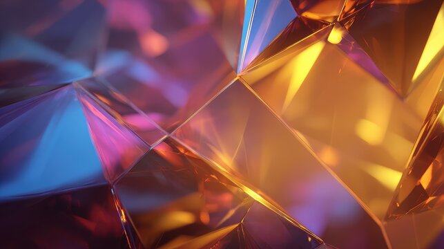 Abstract crystal light refracting creating vibrant warm cool colors - Powered by Adobe