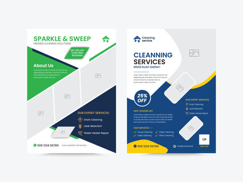 Cleaning service flyer template - Powered by Adobe