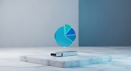 Visualize your data with ease using this dynamic pie chart and portable storage solution, perfect for modern business presentations and analytics