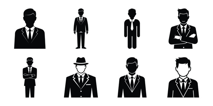 businessman silhouette icon set. Transport symbol and Vector illustration.