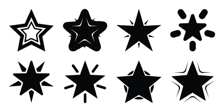 star glow silhouette icon set. Transport symbol and Vector illustration.