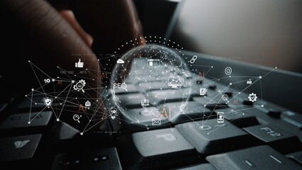Global AI network showing connection between AI, global, and network elements across the digital world and data infrastructure Marrow