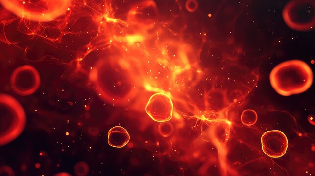 Blood cells flowing through vein abstract medical science