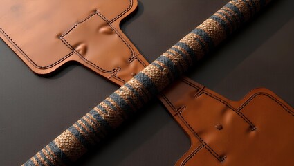 Leather and tweed textures