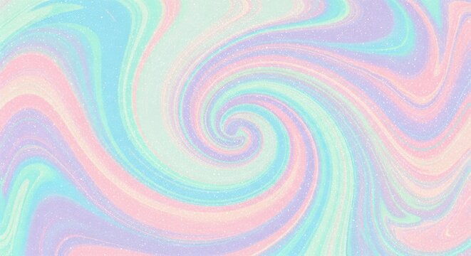 A vibrant, abstract swirl pattern with pastel colors and glitter accents. - Powered by Adobe
