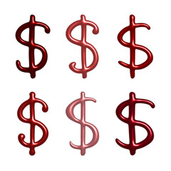 Obraz premium Set of 3d dollar currency symbol Elements for design