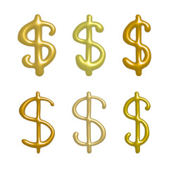 Set of 3d dollar currency symbol Elements for design