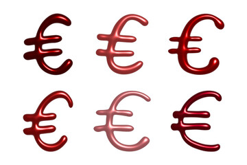 Set of 3d euro currency symbol Elements for design