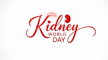 Red kidney world day graphic with heart and kidney on a white background