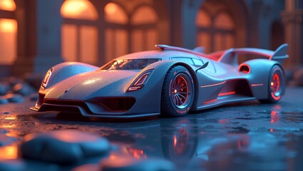 Professional graphic design 3D render with intricate details