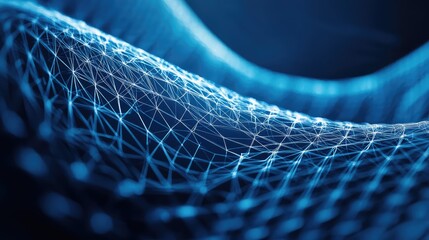 Abstract blue network transferring data and information