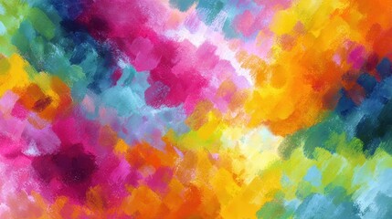 Colorful abstract painting showcasing vibrant hues and textures in a lively artistic expression
