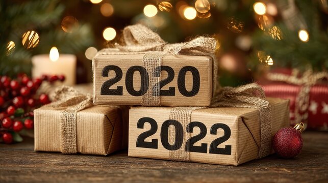 new year 2026 celebration ideas with gifts and festive decorations - Powered by Adobe
