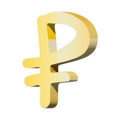 Obraz premium 3d russian ruble currency symbol. Single element for design