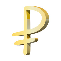Obraz premium 3d russian ruble currency symbol. Single element for design