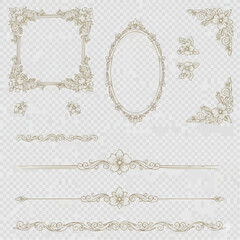 高級感ある枠や装飾のセット